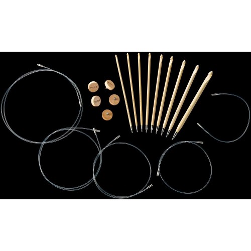 Clover Bamboo Interchangeable Tunisian Crochet Hook Set